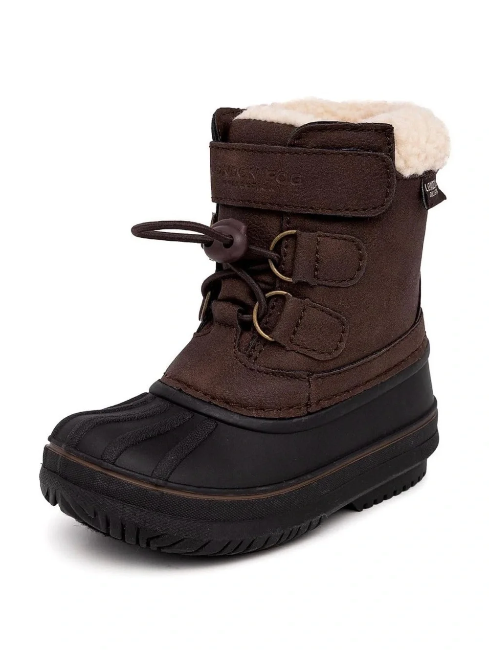 London Fog Collection Kids Brown Oxford Cold-Weather Snow Boots Sz 5 and 10